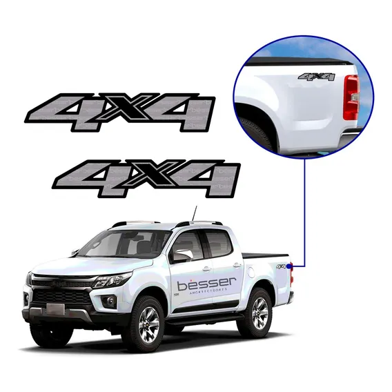 Kit Adesivo 4x4 S10 2013 2014 2015 2016 2017 2018 2019 2020 Cor Transparente Foto 1