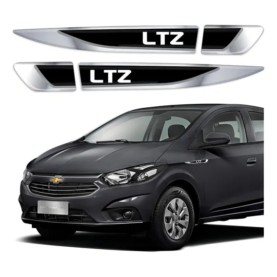 Kit Adesivo Aplique Resinado Para Chevrolet Prisma Ltz 18415 Cor CROMADO Foto 1