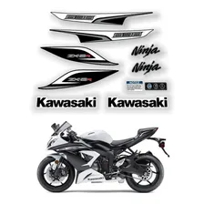 Kit Adesivo Compatível Kawasaki Ninja Zx-6r 636 2013 Branca Foto  mini 1