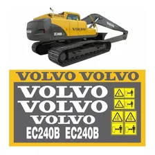 Kit Adesivo Completo Escavadeira Compatível Com Volvo Ec240b Cor ADESIVO EMBLEMA GRÁFICO EC 240B Foto mini 1