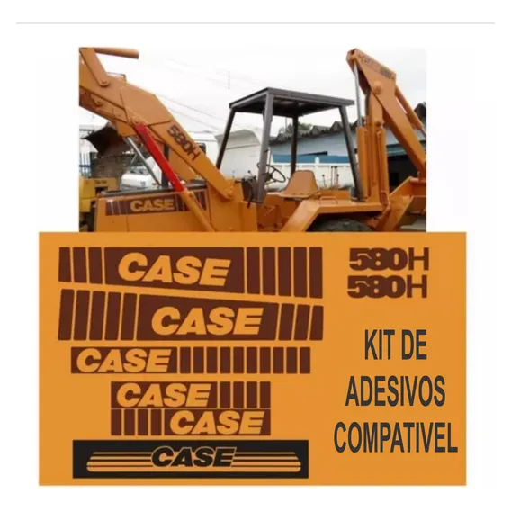Kit Adesivo Completo Retroescavadeira Case 580h Completo Mk Foto 1