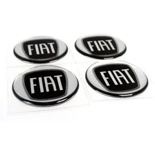 Kit Adesivo De Calota Emblema Fiat Black Piano Resinado 55mm Foto mini  2