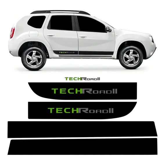 Kit Adesivo Duster Tech Road Faixa Lateral Traseira Techroad Foto 1
