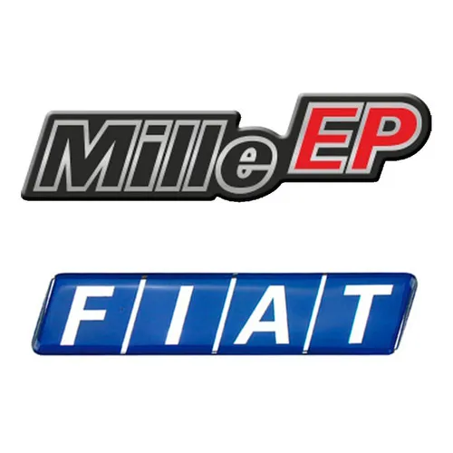 Kit Adesivo Emblema Mille Ep Fiat Uno - Resinado Cor padrão Foto 1