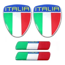 Kit Adesivo Emblema Resinado Coluna Porta Italia 4pçs Foto  mini 1