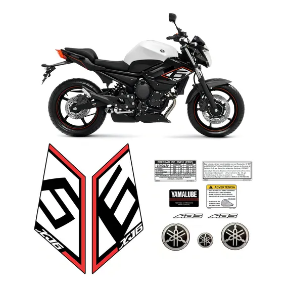 Kit Adesivo Emblema Yamaha Xj6 Sp 2011 Xj6sp01 Cor ADESIVO LATERAL XJ6 Foto 1