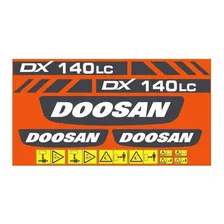 Kit Adesivo Escavadeira Doosan Dx140 Lc Dx140lc Completo Mk Cor DX 140LC Foto mini  3