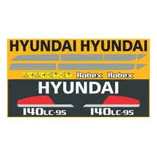Kit Adesivo Escavadeira Hyundai 140 Lc95 140lc95 Completo Mk Foto mini 1
