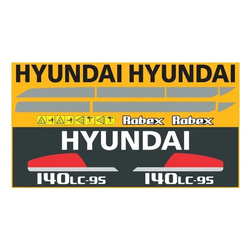 Kit Adesivo Escavadeira Hyundai 140 Lc95 140lc95 Completo Mk Foto 1