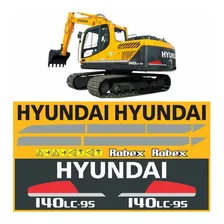 Kit Adesivo Escavadeira Hyundai 140 Lc95 140lc95 Completo Mk Foto mini 2