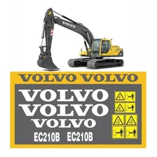 Kit Adesivo Escavadeira Volvo Ec210b Ec210 B + Etiqueta Mk Cor ADESIVO EMBLEMA GRÁFICO EC 210B Foto mini 3