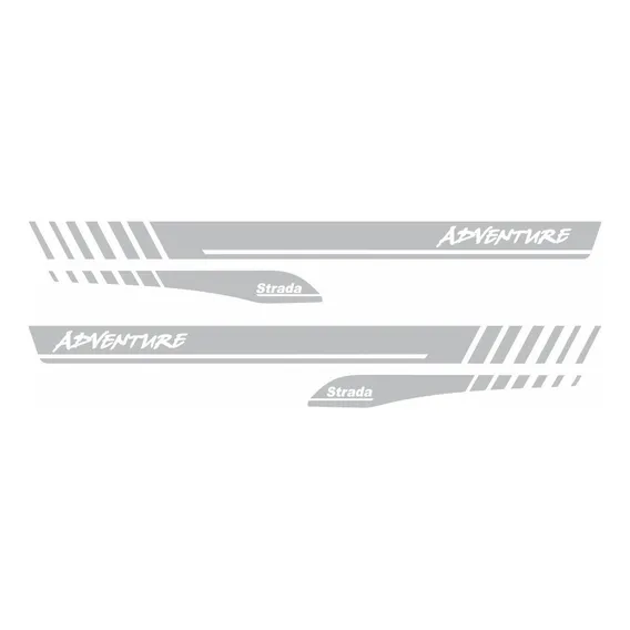 Kit Adesivo Faixa Fiat Strada Adventure Cab Dupla- Prata 08 Foto 1