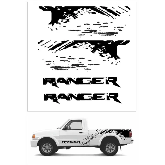 Kit Adesivo Faixa Ford Ranger Cabine Simples Foto 1