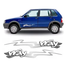Kit Adesivo Faixa Lateral Compatível Fiat Uno Way 2013 R706 Foto mini 4