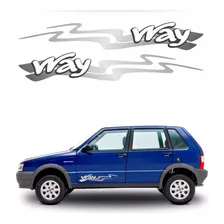 Kit Adesivo Faixa Lateral Compatível Fiat Uno Way 2013 R706 Foto mini 1