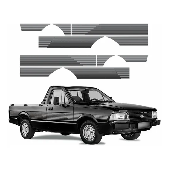Kit Adesivo Faixa Lateral Ford Pampa 94 Prata Foto 1
