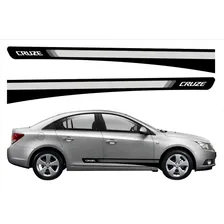 Kit Adesivo Faixa Lateral Para Chevrolet Cruze 13676 Cor Preto/cinza Foto  mini 1
