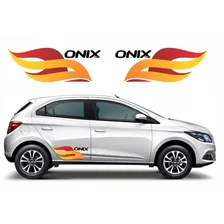 Kit Adesivo Faixa Lateral Para Chevrolet Onix 13687 Cor Laranja Foto mini 1