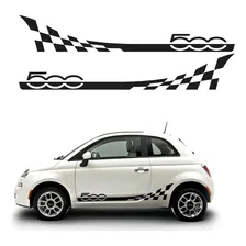 Kit Adesivo Faixa Lateral Para Fiat 500 Italia 20621 Cor Preto Foto mini 1