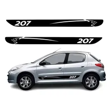 Kit Adesivo Faixa Lateral Para Peugeot 207 13843 Cor Preto Foto mini 1
