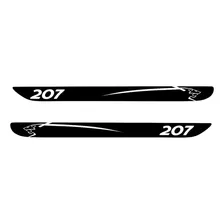 Kit Adesivo Faixa Lateral Para Peugeot 207 13843 Cor Preto Foto mini 2
