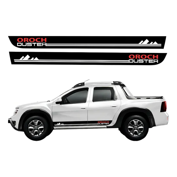 Kit Adesivo Faixa Lateral Para Renault Duster Oroch 13893 Cor Kit Adesivo Faixa Lateral Para Duster Oroch Foto 1