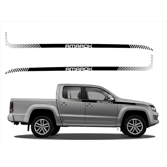 Kit Adesivo Faixa Lateral Para Volkswagen Amarok 13968 Cor Kit Adesivo Faixa Lateral Para Amarok Foto 1