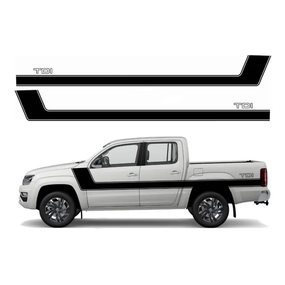 Kit Adesivo Faixa Lateral Para Volkswagen Amarok 13969 Cor KIT ADESIVO FAIXA LATERAL PARA AMAROK Foto 1