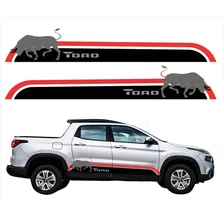 Kit Adesivo Faixa Lateral Personalizado Fiat Toro Ca11684 Cor PRETO E VERMELHO Foto mini 1