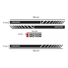 Kit Adesivo Faixa Lateral Traseira Vw Amarok 4motion Preto Foto mini 4