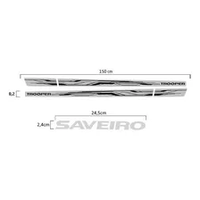 Kit Adesivo Faixa Para Volkswagen Saveiro Trooper 2013 14887 Cor PRATA Foto mini  2