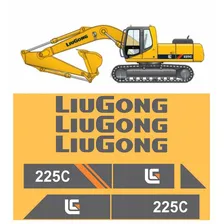 Kit Adesivo Faixas Compatível Escavadeira Liugong 225c Cor ADESIVO ESCAVADEIRA LIUGONG 225C Foto  mini 1