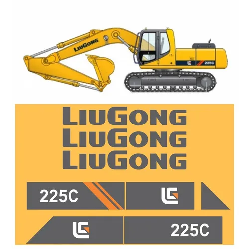 Kit Adesivo Faixas Compatível Escavadeira Liugong 225c Cor ADESIVO ESCAVADEIRA LIUGONG 225C Foto 1