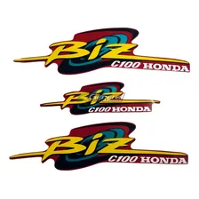 Kit Adesivo Faixas Moto Honda Biz 100 1998/99 Vermelha Foto mini 1