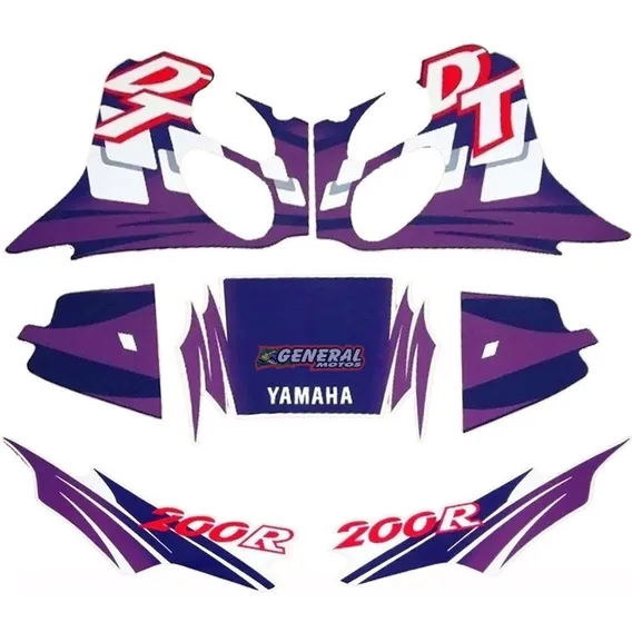 Kit Adesivo Faixas Moto Yamaha Dt 200r 1997 Azul Foto 1