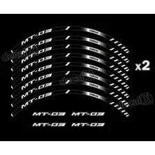 Kit Adesivo Friso Refletivo Roda Moto Yamaha Mt 03 Fri48 Cor Adesivo Emblema Gráfico Mt 03 Friso Refletivo Tricolor Foto mini 3