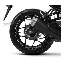 Kit Adesivo Friso Refletivo Roda Moto Yamaha Mt 03 Fri48 Cor Adesivo Emblema Gráfico Mt 03 Friso Refletivo Tricolor Foto mini 4