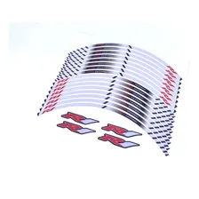 Kit Adesivo Friso Refletivo Roda Moto Yamaha R1 Fri29 Cor Adesivo Emblema Gráfico Friso Moto R1 Tricolor Foto mini 2