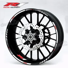 Kit Adesivo Friso Refletivo Roda Moto Yamaha R1 Fri29 Cor Adesivo Emblema Gráfico Friso Moto R1 Tricolor Foto mini 4