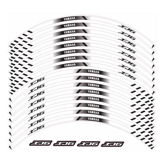 Kit Adesivo Friso Refletivo Roda Para Yamaha Xj6 13367 Cor Branco Foto 1