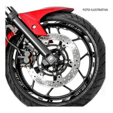 Kit Adesivo Friso Refletivo Roda Para Yamaha Xj6 13367 Cor Branco Foto mini 4