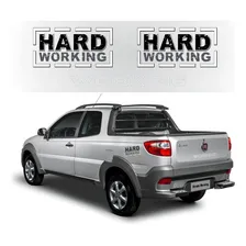 Kit Adesivo Hard Working + Working Fiat Strada 3 Und Strda45 Foto mini 3