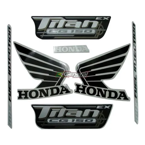 Kit Adesivo Jogo Faixa Moto Honda Titan 150 2010 Ex Vermelha Foto 1