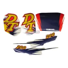 Kit Adesivo Jogo Faixa Moto Yamaha Dt 200 1996 Branca Azul Foto  mini 1