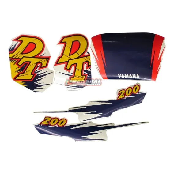 Kit Adesivo Jogo Faixa Moto Yamaha Dt 200 1996 Branca Azul Foto 1