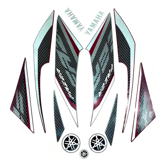Kit Adesivo Jogo Faixas Fazer 250 2017 Blueflex Vermelha Foto 1