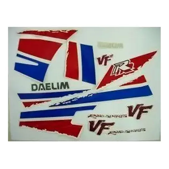 Kit Adesivo Jogo Faixas Moto Daelim Vf125 Branca Foto 1