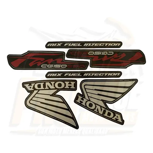 Kit Adesivo Jogo Faixas Moto Honda Fan 150 2013 Esdi Preta Foto 1