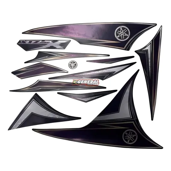 Kit Adesivo Jogo Faixas Moto Yamaha Lander X 2010 Preta Foto 1