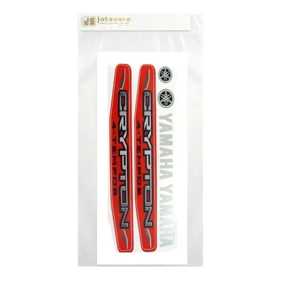 Kit Adesivo Jogo Faixas Yamaha Crypton 115 2011 Vermelha Foto 1